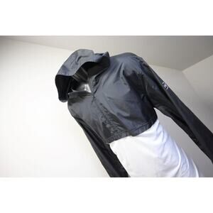 Under Armour Shirt Jacket 1/4 Zip Hooded Sweatshirt Black White Mens Sz XL
